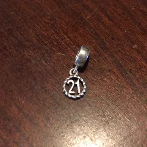 Pandora 21 Sterling Silver Dangle Charm - Picture 1 of 5